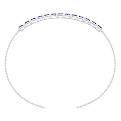 Sterling Silver Moissanite or Sapphire Bracelet 5x3mm