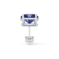 Sterling Silver Royal Blue Sapphire Stud Earrings Oval OV 9x7mm