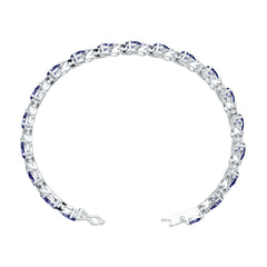 Sterling Silver Royal Blue Sapphire Moissanite or Sapphire Bracelet Pear PE 6X4mm