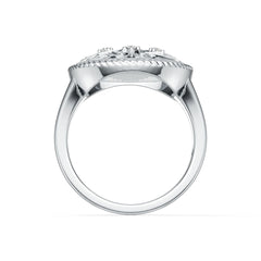 Sterling Silver Celtic Knot Ring with Moissanite Round RD 2x2mm