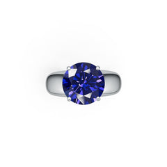 Men's Sterling Silver Moissanite Ring Round RD 11x11mm Male