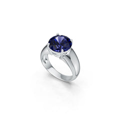 Men's Sterling Silver Moissanite Ring Round RD 11x11mm Male