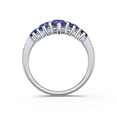 Sterling Silver Royal Blue Sapphire or Moissanite Ring Pear PE 8x5mm