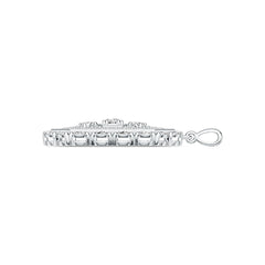 Sterling Silver Semi Mount Pendant Setting Round RD 5x5mm with White Topaz DHJ