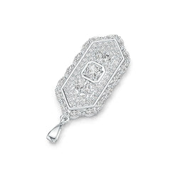 Sterling Silver Semi Mount Pendant Setting Round RD 5x5mm with White Topaz DHJ