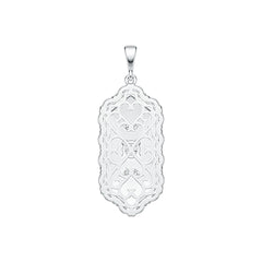 Sterling Silver Semi Mount Pendant Setting Round RD 5x5mm with White Topaz DHJ