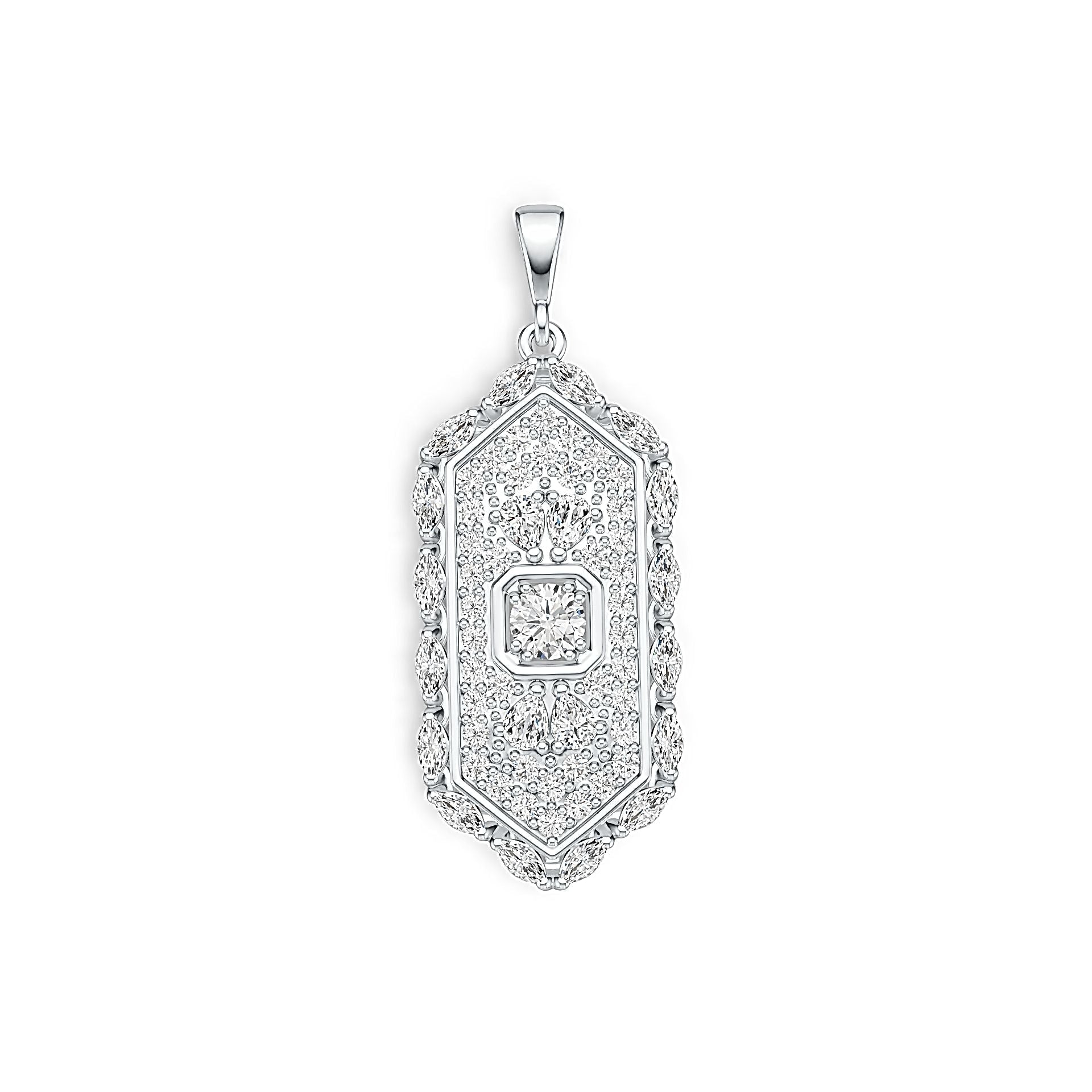 Sterling Silver Semi Mount Pendant Setting Round RD 5x5mm with White Topaz DHJ