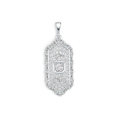Sterling Silver Semi Mount Pendant Setting Round RD 5x5mm with White Topaz DHJ