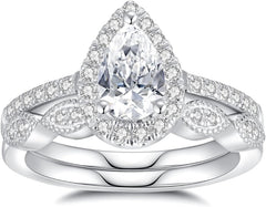 2 PC CVD Diamond Bridal Sets - 14K Gold Plated