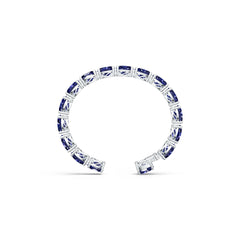 Sterling Silver Tennis Moissanite or Sapphire Bracelet Cushion CU 10X10mm