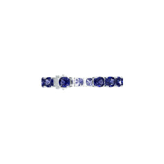 Sterling Silver Tennis Moissanite or Sapphire Bracelet Cushion CU 10X10mm