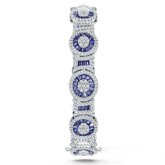 Sterling Silver Moissanite or Sapphire Bracelet 2X2X1.1mm