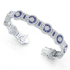 Sterling Silver Moissanite or Sapphire Bracelet 2X2X1.1mm