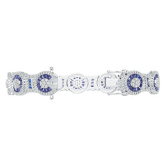 Sterling Silver Moissanite or Sapphire Bracelet 2X2X1.1mm