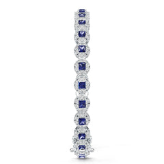 Sterling Silver Moissanite or Sapphire Bracelet 3x3mm