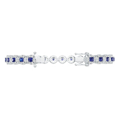 Sterling Silver Moissanite or Sapphire Bracelet 3x3mm