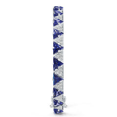Sterling Silver Moissanite or Sapphire Bracelet Trillion TR 6X6mm