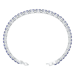 Sterling Silver Moissanite or Sapphire Bracelet Round RD 3x3mm