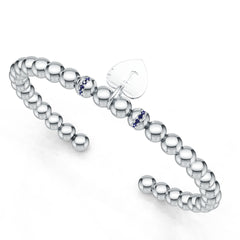 Sterling Silver Moissanite or Sapphire Bracelet With Melee Sapphire