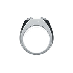 Men's Sterling Silver Moissanite Ring Round RD Cluster 2x2mm