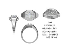 Men's Sterling Silver Semi Mount Ring Setting Oval OV 8x6mm Halo - Syzjewelry