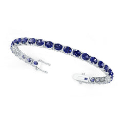 Sterling Silver Moissanite or Sapphire Bracelet 6X5MM