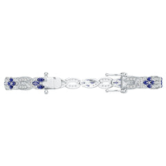 Sterling Silver Moissanite or Sapphire Bracelet Marquise MQ 4x2mm