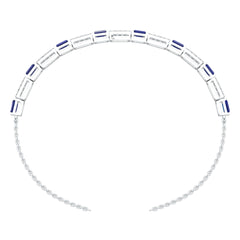 Sterling Silver Moissanite or Sapphire Bracelet 4X3mm
