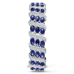 Sterling Silver Moissanite Bracelet Oval OV 6X4mm