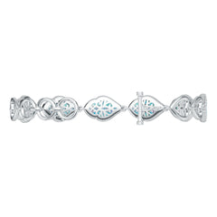 Sterling Silver Opal Moissanite or Sapphire Bracelet with Moissanite Accent