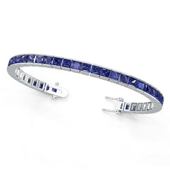 Sterling Silver Moissanite Bracelet Princess SQ 4X4mm