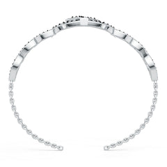 Sterling Silver Moissanite or Sapphire Bracelet Black Moissanite