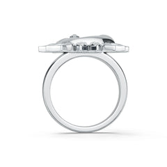 Sterling Silver Sun and Crescent Moon Boho Celestial Statement Ring