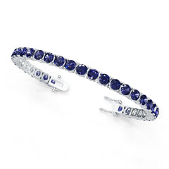 Sterling Silver Moissanite or Sapphire Bracelet Round RD 5x5mm