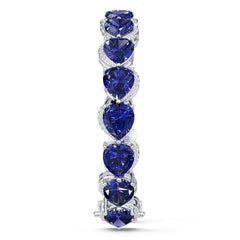 Sterling Silver Moissanite or Sapphire Bracelet Heart HT 9X9mm