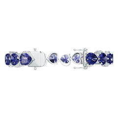 Sterling Silver Moissanite or Sapphire Bracelet Heart HT 9X9mm