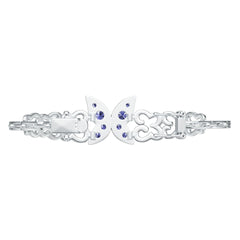 Sterling Silver Moissanite or Sapphire Bracelet Round RD 5x5mm