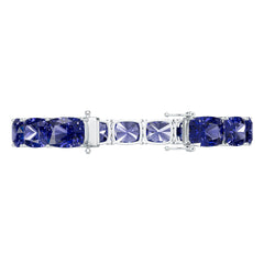 Sterling Silver Moissanite or Sapphire Bracelet Cushion CU 12X10mm