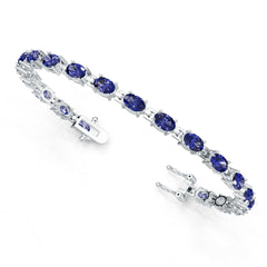 Sterling Silver Moissanite Bracelet Oval OV 6X4mm