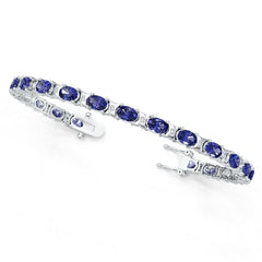Sterling Silver Moissanite Bracelet Oval OV 6X4mm