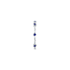 Sterling Silver Royal Blue Sapphire Moissanite or Sapphire Bracelet Heart HT 6X6mm