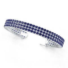 Sterling Silver Moissanite or Sapphire Bracelet Round RD 3x3mm
