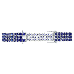 Sterling Silver Moissanite or Sapphire Bracelet Round RD 3x3mm