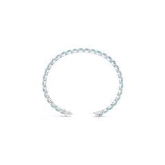 Sterling Silver Tennis Moissanite or Sapphire Bracelet OV 6x4mm