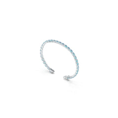 Sterling Silver Tennis Moissanite or Sapphire Bracelet OV 6x4mm