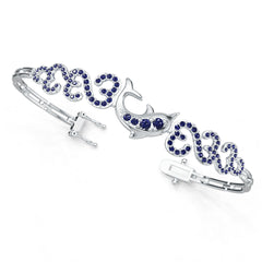 Sterling Silver Moissanite or Sapphire Bracelet Trillion TR 4X4mm