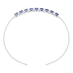 Sterling Silver Moissanite or Sapphire Bracelet Round RD 6x6mm