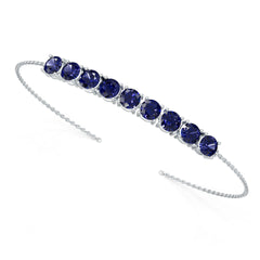 Sterling Silver Moissanite or Sapphire Bracelet Round RD 6x6mm