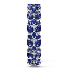 Sterling Silver Moissanite or Sapphire Bracelet Pear PE 8X6mm