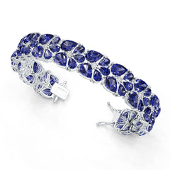 Sterling Silver Moissanite or Sapphire Bracelet Pear PE 8X6mm